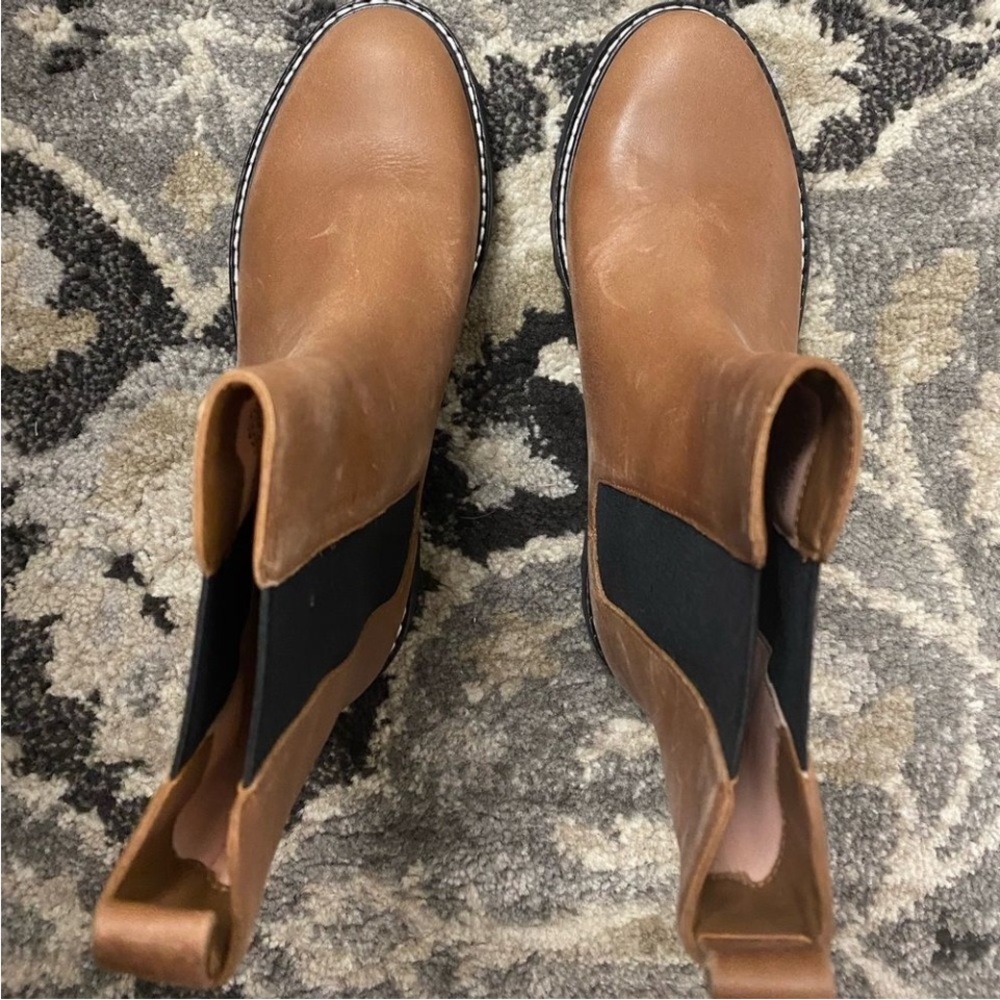 J. Crew Gwen lug-sole high-shaft Chelsea boots in leather Item BA187* - Picture 3 of 5